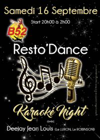 Le Resto’Dance B52 CAFE présente KARAOKE NIGHT. Le samedi 16 septembre 2017 à AUBAGNE. Bouches-du-Rhone.  19H30